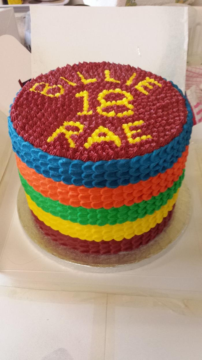 Rainbow 18th Birthday Cake