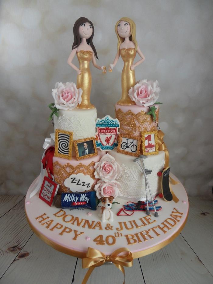 Twin sisters special memories birthday cake