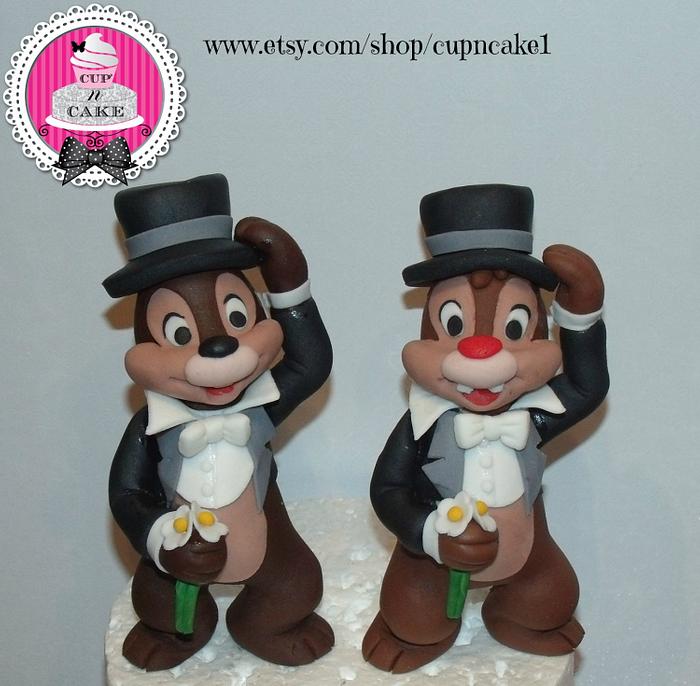 Chip and Dale fondant cake toppers