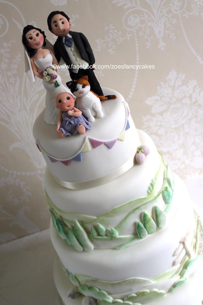 Yorkshire Dales themed wedding cake 