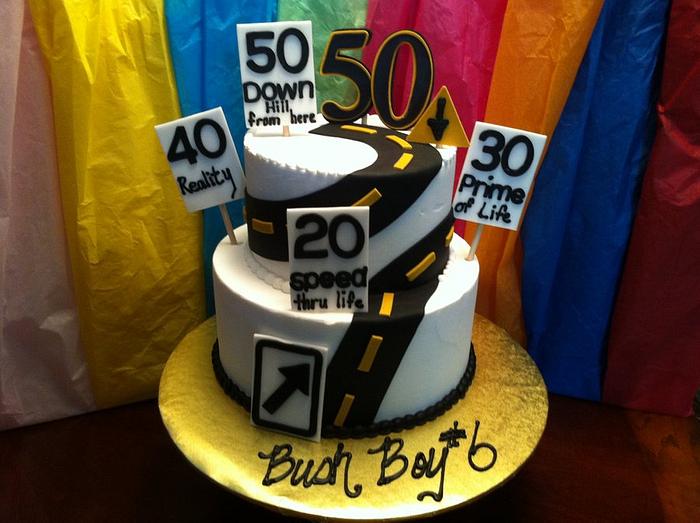 Up & Over the Hill 50th - Decorated Cake by Lanett - CakesDecor