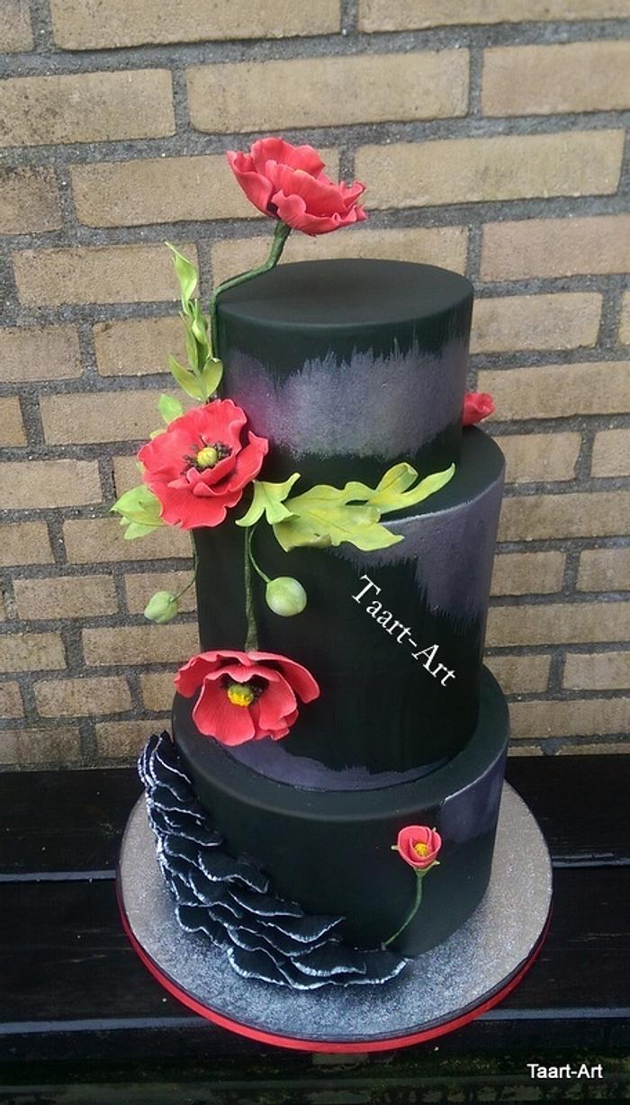 Poppy wedding cake
