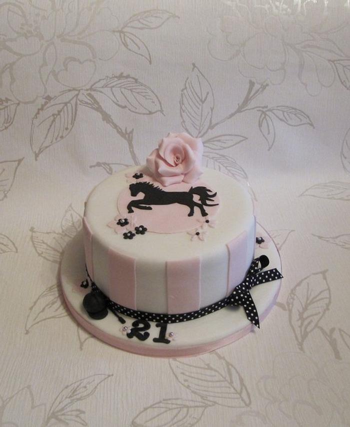 Horse silhouette cake