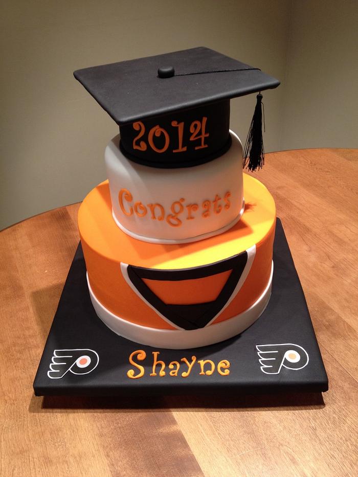 Graduation cake for a Flyers fan