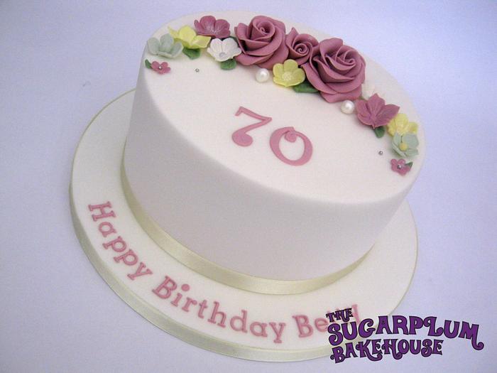 Simple 8 Inch 70th Birthday Cake