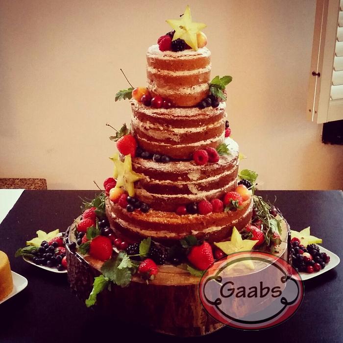 naked cake with forest fruit