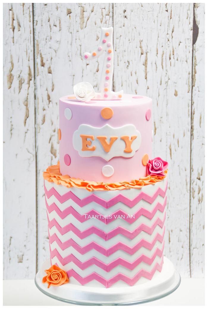Evy's 1st birthdaycake 