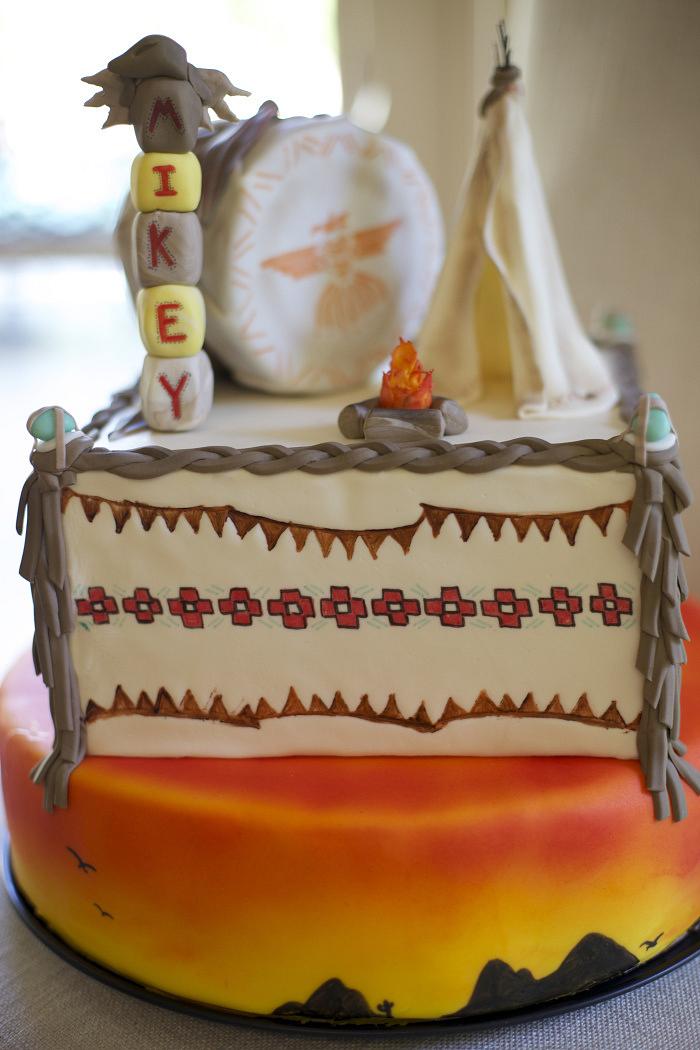 Creative Cakes by Allison - A Native American birthday cake I made with  fondant feathers! | Facebook