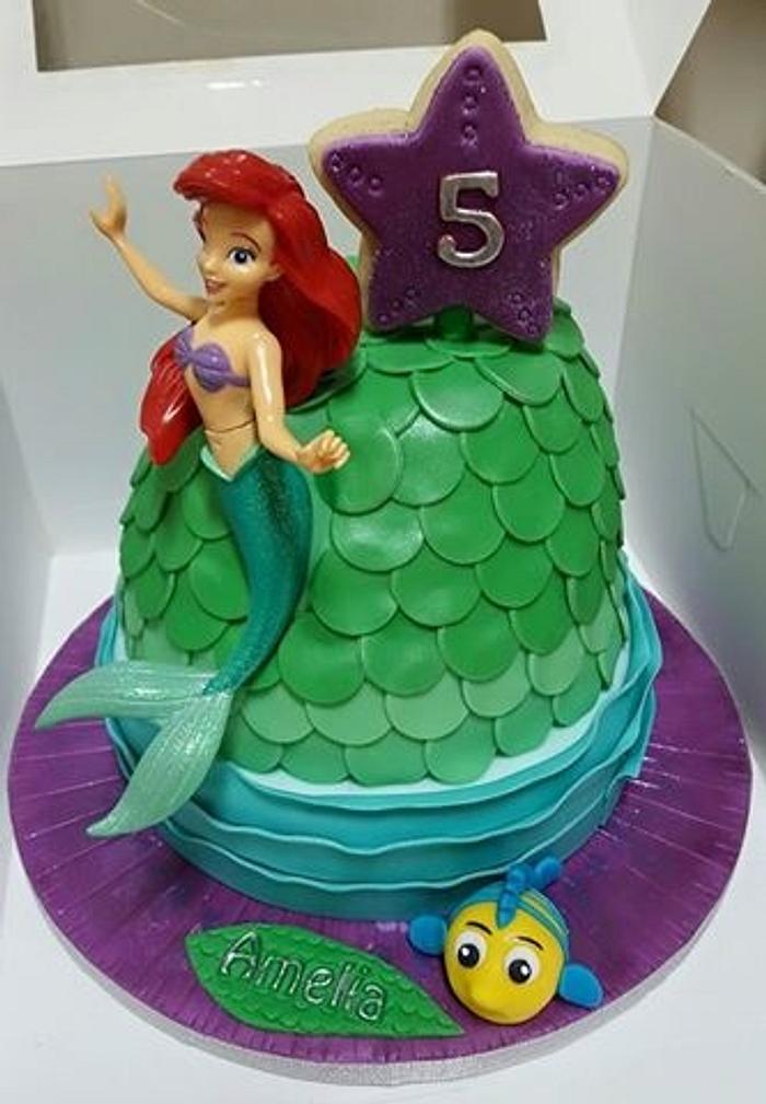 5th Birthday Little Mermaid Cake & Cookies