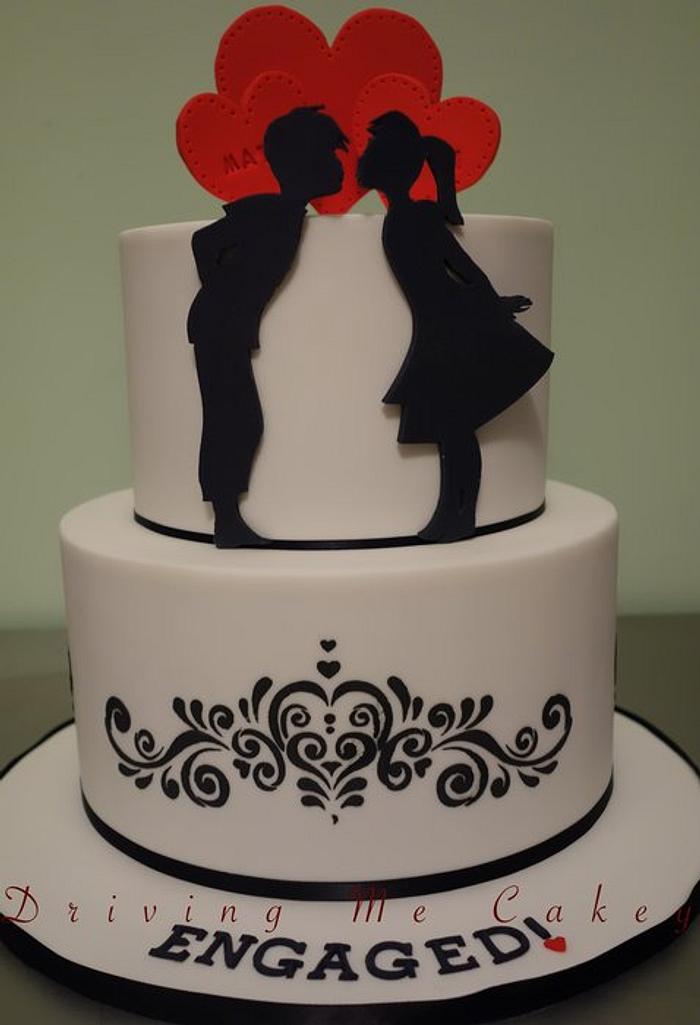 Cute Engagement Cake