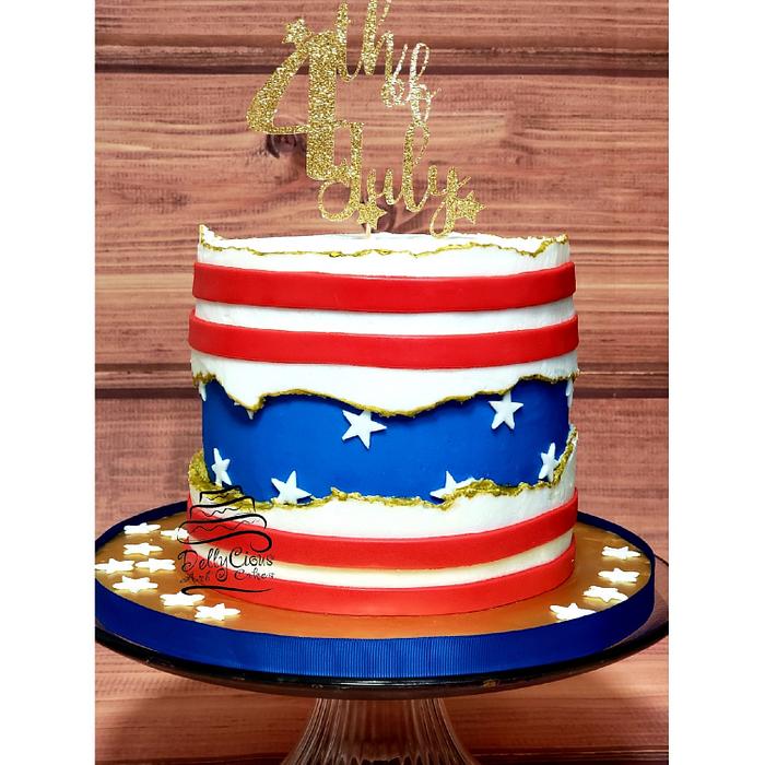 4th of July fault line cake
