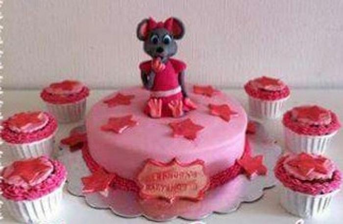 Babyshower cake girl mouse