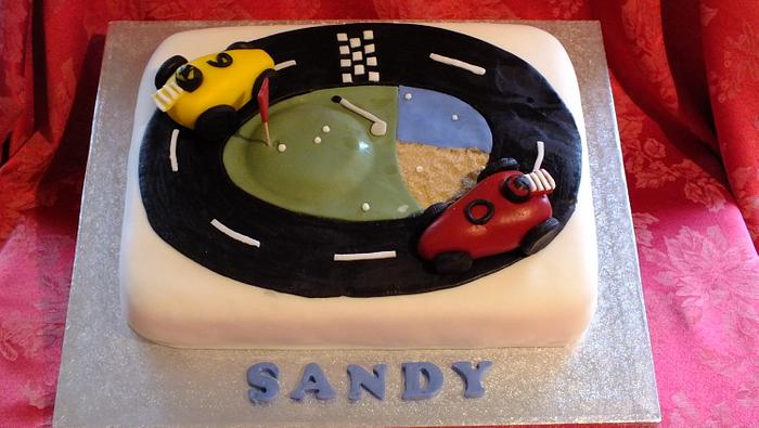 Racing,Golf Birthday Cake