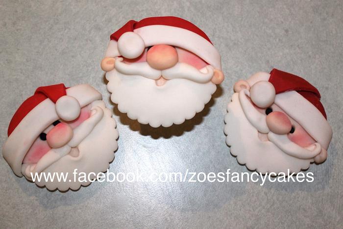 Simple santa cupcakes