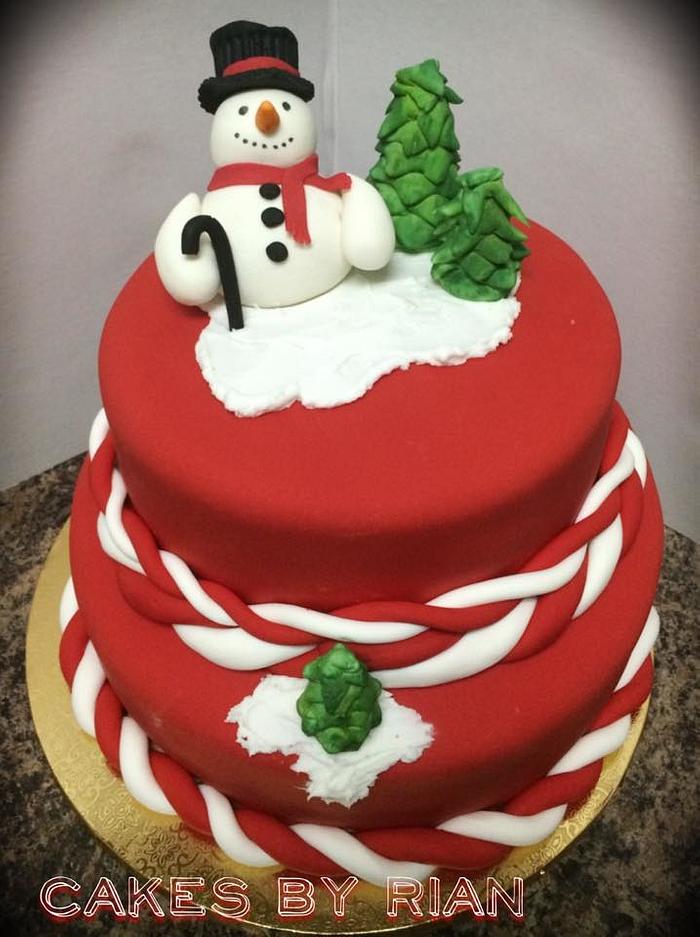 Snowman Holiday Cake