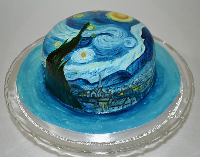 VAN GOGH style painted cake!
