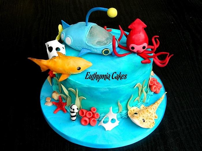 Under sea theme cake