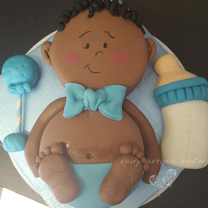Baby boy baby shower cake 