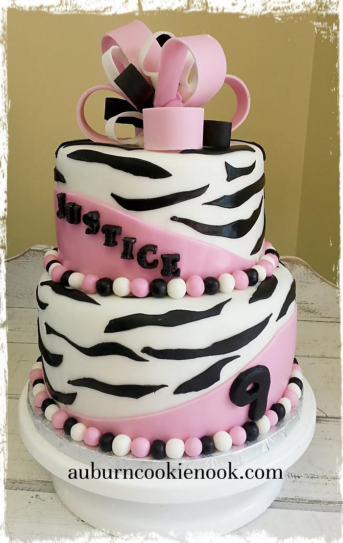 Zebra Birthday Cake