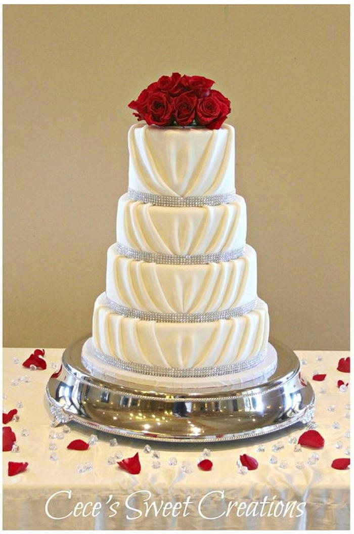 Pleated Wedding Cake