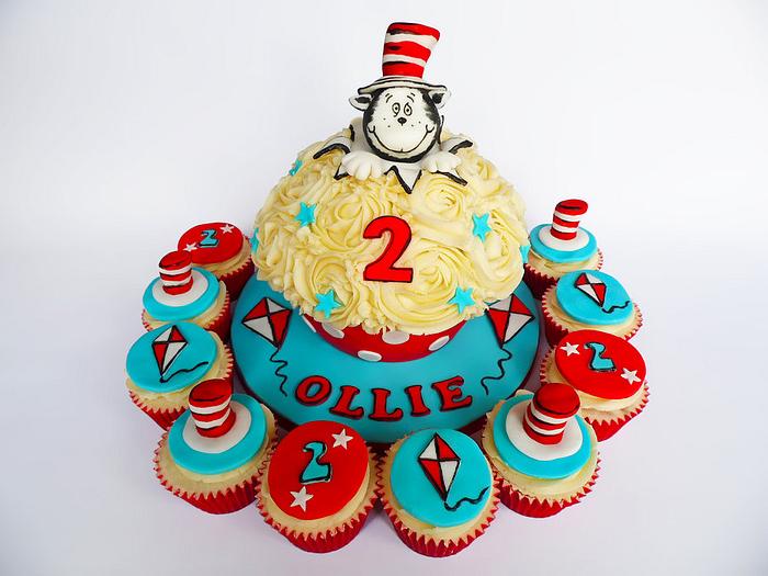 Cat in the hat giant cupcake