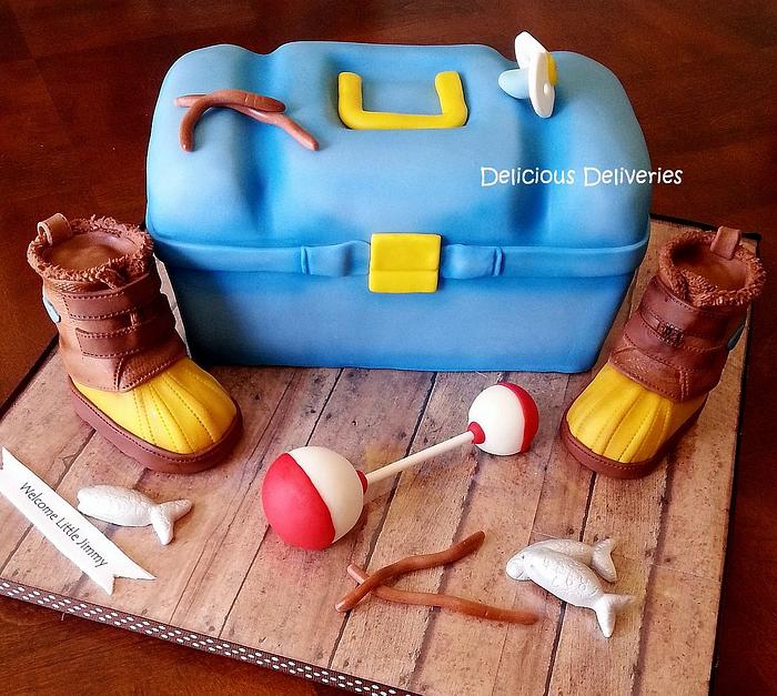 Tackle Box Baby Shower Cake - Decorated Cake by - CakesDecor