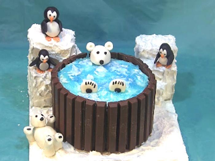 Polar Bear Hot Tub Cake
