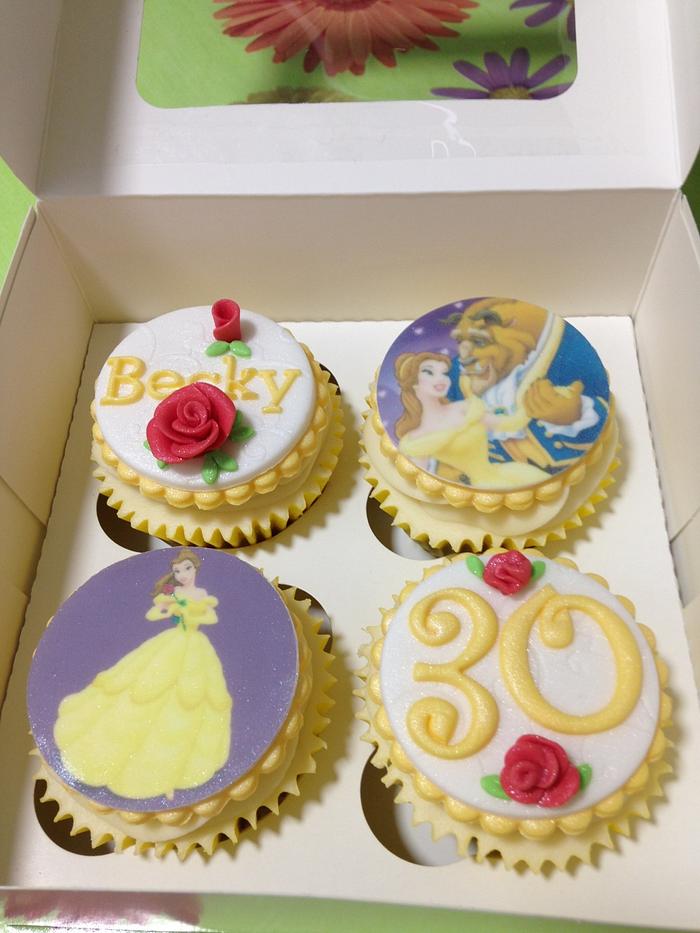Disney Princess Beauty and the Beast Cup Cakes