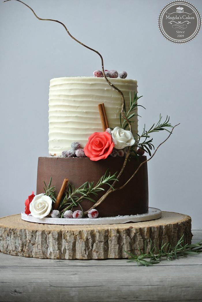 rustic anniversary cake