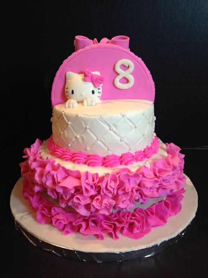 Hello Kitty/Minnie Mouse 2 sided cake