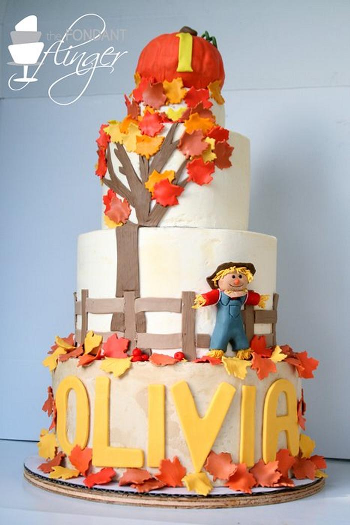 Autumn inspired 1st birthday cake