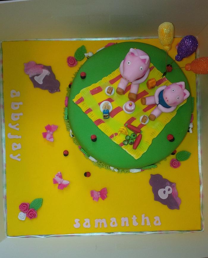 Peppa and George Picnic cake