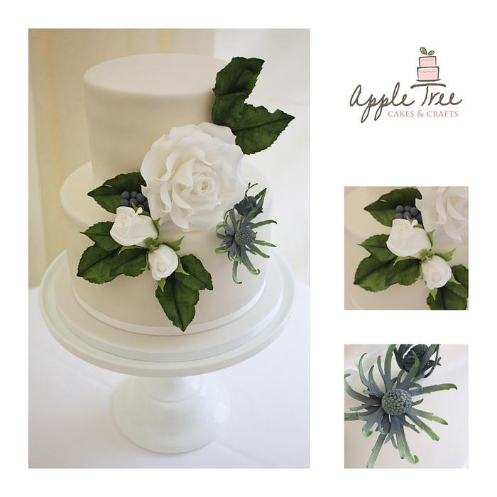 Rose & Eryngium Wedding Cake