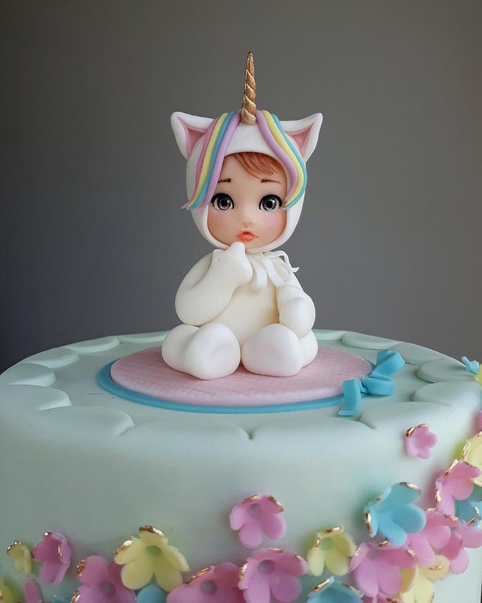 Baby girl-unicorn - Decorated Cake by Couture cakes by - CakesDecor