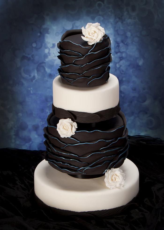 Gothic inspired wedding cake for Cake Central Magazine