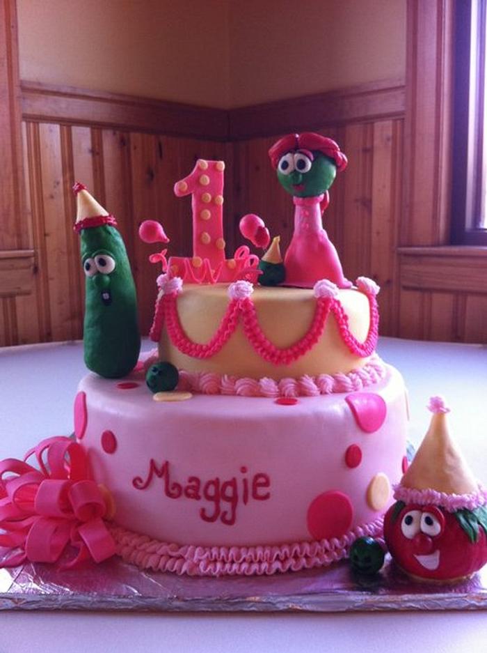 Veggie Tales "1st Birthday" cake