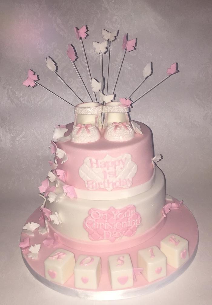 Butterflies and lace cake