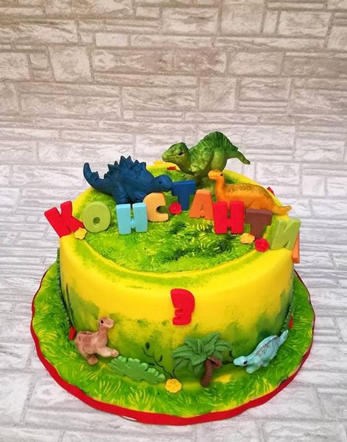 Dinosaur birthday cake