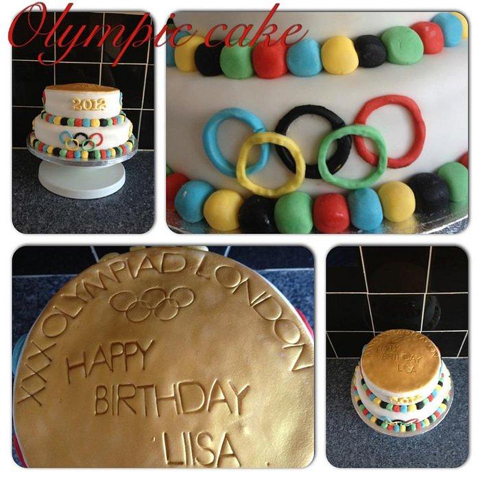 Olympic themed cake  