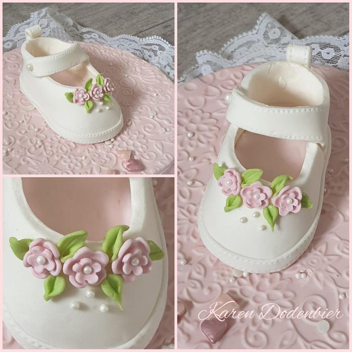 Pink and White Baby Shoes