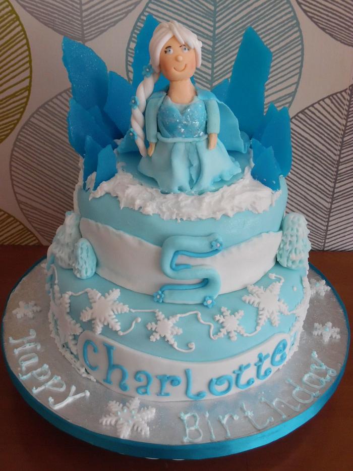 Elsa Frozen Wintery cake 