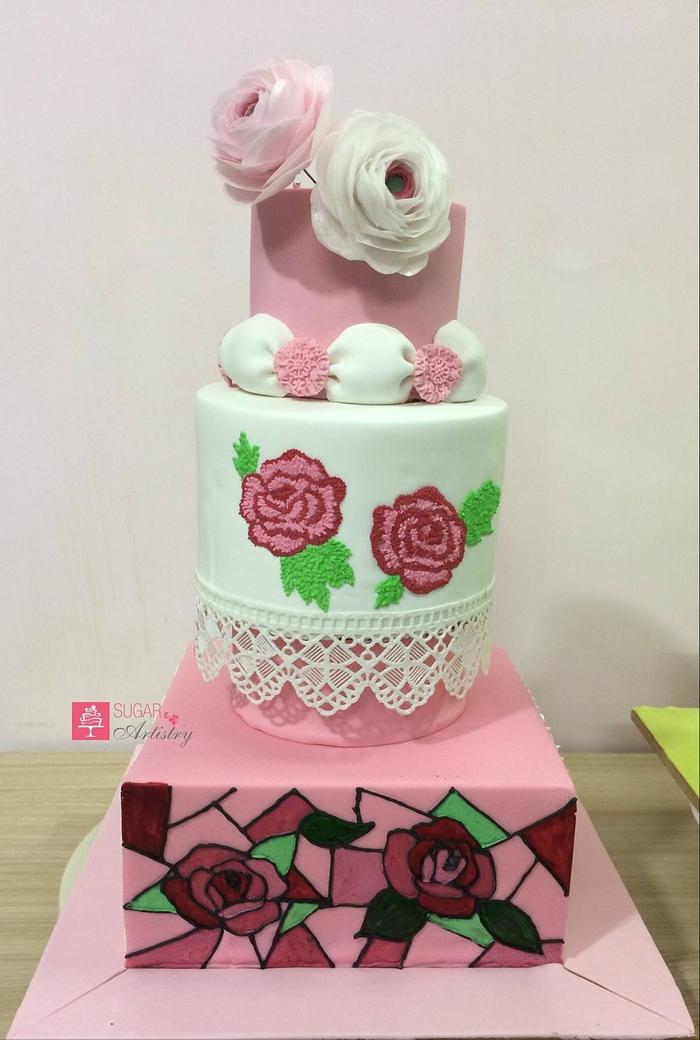 Pink Rose - Tiered cake workshop