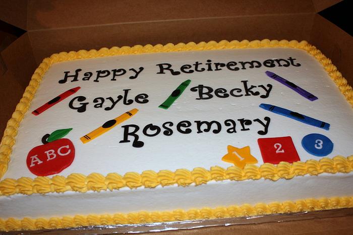 Preschool retirement cake