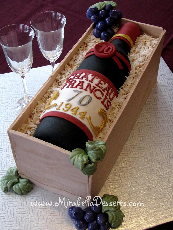 wine bottle birthday cake