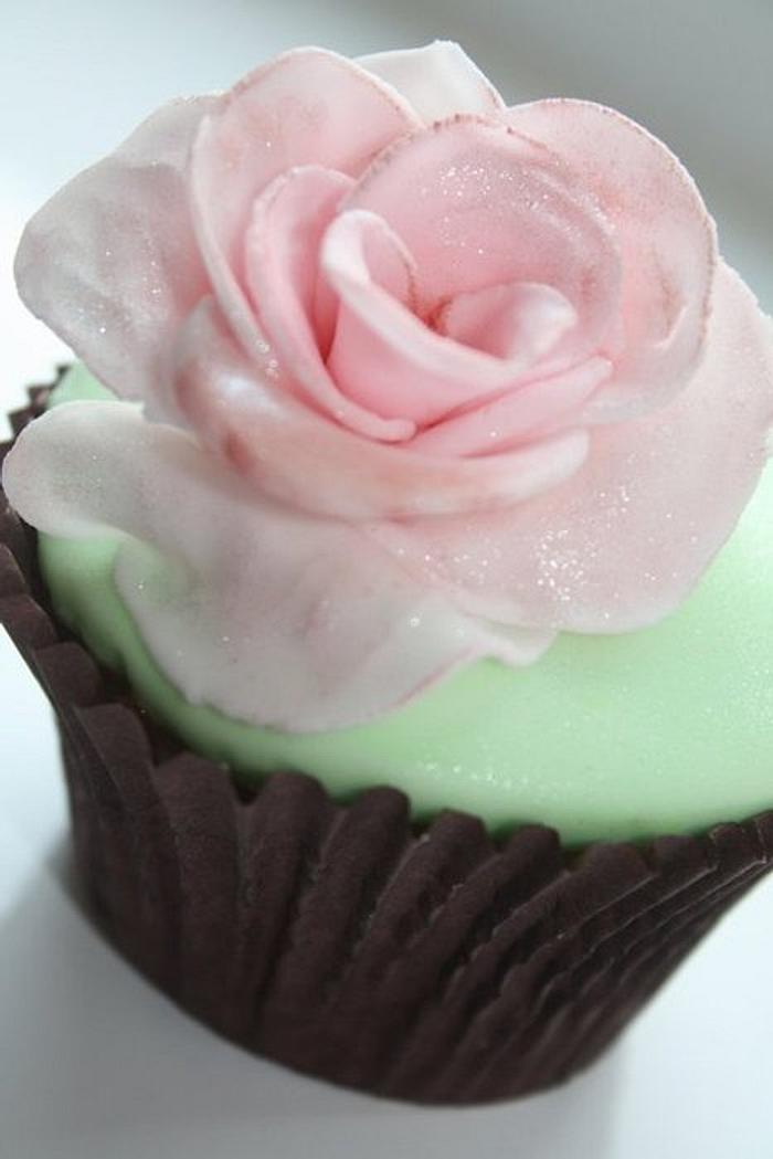 Pink Flower Cupcake