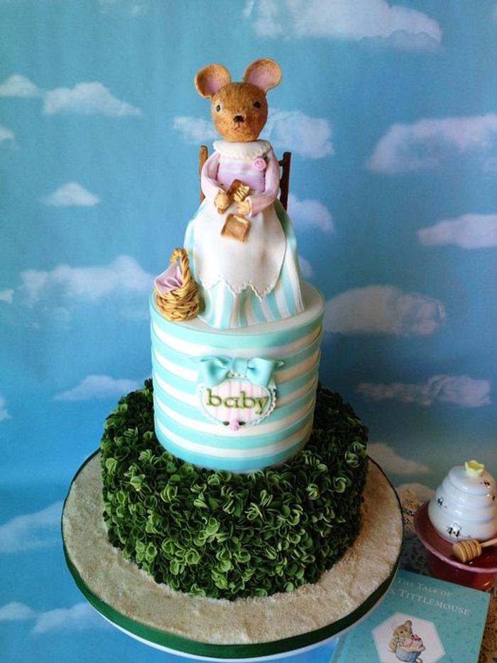 Beatrix Potter baby shower cake