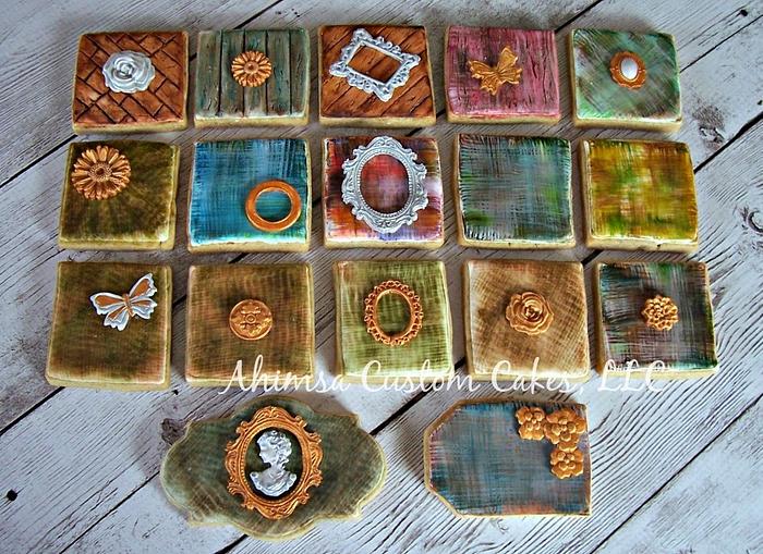 Rustic Abstract Plaid cookies