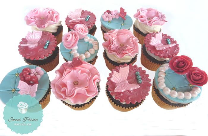 Flowers & Butterfly Cupcakes