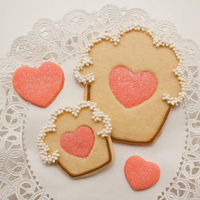 Cupcake Cookies with Heart Centers