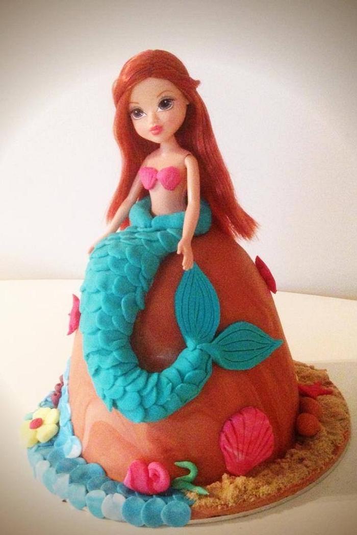 Mermaid doll cake
